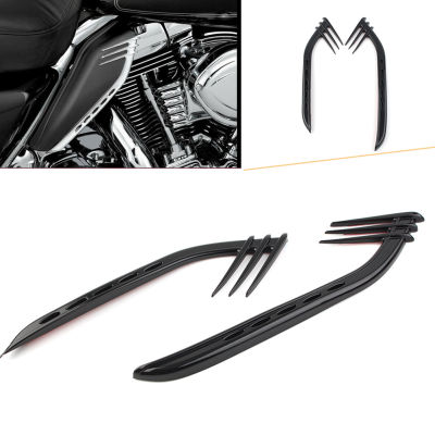 Black Motorcycle Mid-Frame Air Deflectors Accents Decoration Trims for Harley Road Glide CVO Ultra FLTRUSE Decorate Accessories