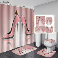 Bathroom Accessories Red Lip Printing Polyester Waterproof Shower Curtain Toilet Seat Mat Floor Mat Bathroom Kit DyuIhr