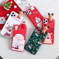 Cute 3D Doll Cartoon Christmas Santa Reindeer Tree soft Phone Case for iphone 13 Pro Max 12 X XS XR 7 8 Plus SE 2020 cover gift