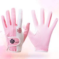 Golf ladies gloves PU leather silicone non-slip particle breathable gloves left and right hands new J.LINDEBERG DESCENTE PEARLY GATES ANEW FootJoyˉ MALBON Uniqlo