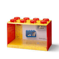 LEGO Brick Shelf 8 Knobs RED ชั้นวางของ ชั้นวางหนังสือ ตั้งโต๊ะ หรือ ติดผนัง เลโก้ สีแดง ลิขสิทธิ์แท้ (31.8 x 21.3 x 16 cm)