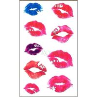 【hot】☑  Temporary Sticker blue red lips tattoo kiss tatto stickers tatoo fake tattoos for girls women