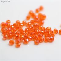 Isywaka Orange ab Colors 3x4mm 125pcs Rondelle Austria faceted Crystal Glass Beads Loose Spacer Round Beads Jewelry Making