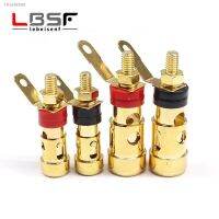 ▦♛ 2pcs/1pairs Gold-plated push-type small spring terminal speaker amplifier Spring self-locking socket Push-type terminal