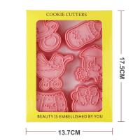 6Pcsset Cookies Cutters Baby Shower Fondant Cutter Embossing Biscuit Mold Sugarcraft Dessert Baking Accessories Cookie Mold