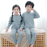 [COD] Derong childrens pajamas set high collar warm autumn clothes long johns boys and girls underwear winter