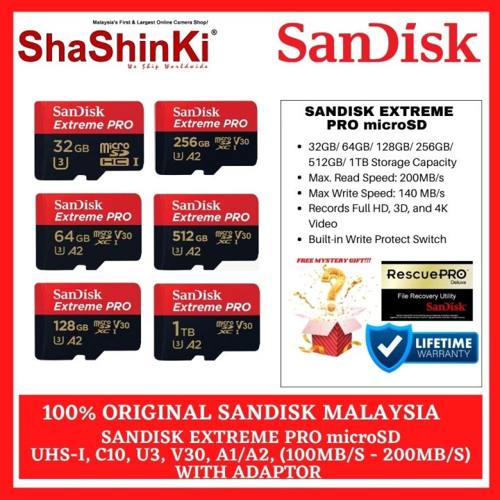 SanDisk Extreme Pro microSDHC™/microSDXC™ (100MB/s-200MB/s) ( 32GB