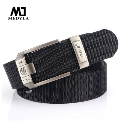MEDYLA Tactical Belt Nylon Military Army belt Outdoor Metal Buckle Police Heavy Duty mens Training Hunting Belt