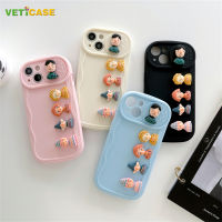 3D เลนส์กล้องถ่ายรูปตุ๊กตาตัวตลกขบขันน่ารักเคสสำหรับ Apple iPhone โทรศัพท์ป้องกัน14 13 12 11 Pro Max Plus เคสหลังซิลิโคนเนื้อนิ่มเคสโทรศัพท์มือถือเคสสีขาวสีชมพูสีดำสีน้ำเงิน