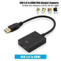 ฮับ3.0 USB ไปยัง HDMI แบบ2 In 1ใช้ได้กับตัวรับ VGA 1080P พอร์ต USB หลายจอเพื่อแปลงอุปกรณ์เสริมสำหรับ PC 7/8/10 OS