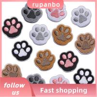 RUPANBO039392692 รีดบน แผ่นพิมพ์อุ้งเท้า เย็บบน 7สี แพทช์ applique เย็บปักถักร้อย แพทช์สุนัขแมว 3.53.3ซม. ค่ะ ตกแต่งอุ้งเท้าน่ารัก ชุดเดรส