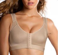 Women’s Sports Bra Solid Color Low Chest Padded Wire-Free Tank Top Stretchy Front Buckles Built-Up Crop Yoga Underwear