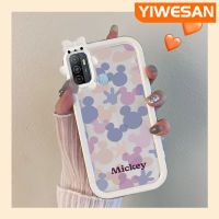 เคส Chenyyyka สำหรับ OPPO A53 2020 4G A53s 4G A11s A33 A32 2020การ์ตูนน่ารักสีม่วง-ชมพูมิกกี้เมาส์มีขอบสีสันเคสโทรศัพท์โปร่งใสเลนส์กล้องถ่ายรูปมอนสเตอร์ตัวเล็กเคสกันกระแทกกันกระแทก