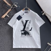 Vเสื้อยืดผู้ชายทรงหลวมแฟชั่นแขนสั้นพิมพ์ลาย Logo Huruf ใหม่เอี่ยมฤดูร้อนแบบดั้งเดิม