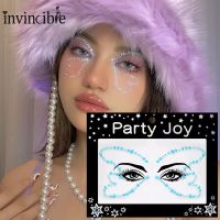 3D Girls Acrylic Glitter Rhinestone Eyes Face Temporary Tattoo Sticker /Colorful DIY Party Festival Decoration Sticker