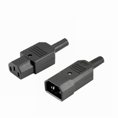 【YF】 IEC Straight Cable Plug Connector C13 C14 10A 250V Black female male Rewirable Power 3 pin AC Socket