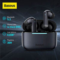 Baseus โบวี่ E9ไร้สายหูฟังบลูทูธ5.3พร้อม4-mics ENC จริงไร้สายหูฟังเสียงยกเลิกการเล่นเกมกีฬาไฮไฟเอียร์บัด