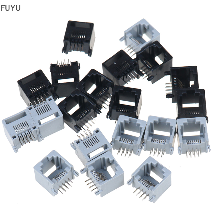 fuyu-10ชิ้น-ล็อต-rj45-8p8c-คอมพิวเตอร์-internet-network-pcb-jack-socket