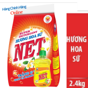 Bột giặt NET 2,4kg Hương Hoa Sứ tặng NRC NET Chanh 250gr Đậm đặc