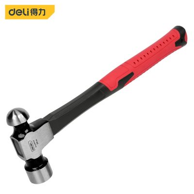Deli High Quality Steel Hammer Multifunctional Woodworking Tools Round Head Fibre Handle Nail Hammer with Magnetic Card Slot