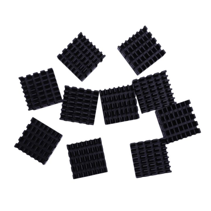 10-pcs-black-aluminum-cooler-radiator-heat-sink-heatsink-20mm-x-20mm-x-10mm