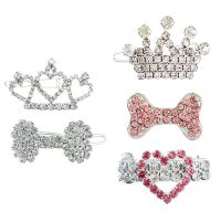 5Pcs Puppy Crystal Rhinestone Hair Clip Hairdressing Hair Accessories Dog Headwear Pet Grooming Products