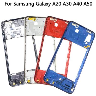 แผ่นเฟรมหนามเตยตรงกลางชิ้นส่วนที่เปลี่ยนฝาครอบสำหรับ Samsung Galaxy A20 A30 A40 / A210 A50เฟรมเคสใส่กล้องกลาง