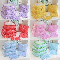 【อุปกรณ์เสริมโบว์หูกระต่าย】】Tie☍Sanrio กระเป๋าเก็บของเดินทาง6ชิ้น/เซ็ตกระเป๋าเมโลดี้เฮลโลคิตตี้รองเท้าเมคอัพเมโลดี้มีซิปกระเป๋าอุปกรณ์จัดระเบียบพกพาใส่ของเวลาเดินทาง