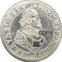 1 Thaler - Ferdinand Iii 1643เงินชุบทองเหลืองสำเนาเหรียญฟรีเมืองออกสบูร์กเยอรมัน