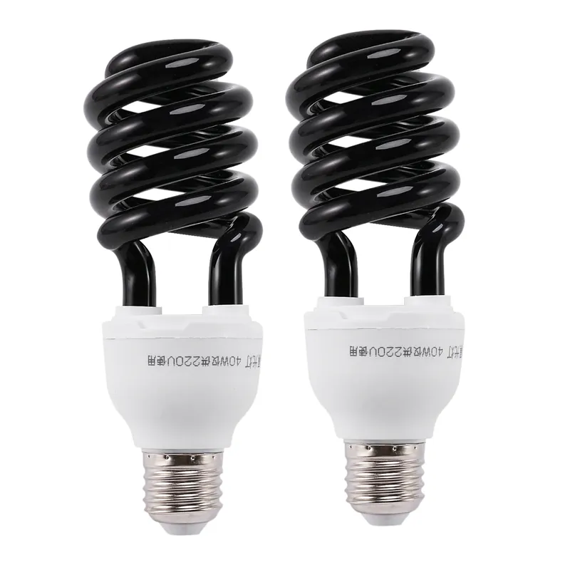 2X E27 40W UV Ultraviolet Fluorescent Blacklight CFL Light Bulb Lamp 220V  Shape:Spiral Wattage Voltage:40W 220V