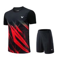 Victor The New Badminton Sport Suit Men And Women Short-Sleeved Summer Uniform Shirt Quick-Drying Moisture Absorption Perspiration Custom Lettering