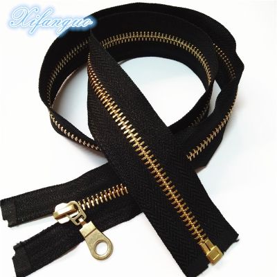 ☑❆✵ 5Pcs (70Cm) 28-Inch Jacket Style Brass Metal Divider Zipper Black Nylon Coil Zipper