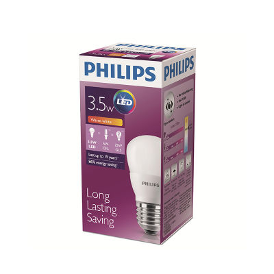 หลอดไฟ LED 3.5 วัตต์ Warm White PHILIPS รุ่น LEDBULB P45 E27 [ส่งเร็วส่งไว มีเก็บเงินปลายทาง]