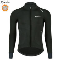 Xparke Long Sleeve Winter Cycling Jersey Thermal Cycling jacket Warm Fleece Mountain Bike Jersey Reflective Men Clothing Coat