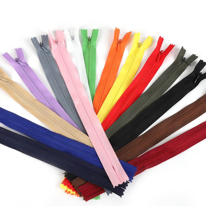 10pcs/Bag 28/35/40/50/55/60cm Long Invisible Nylon Coil Zippers for