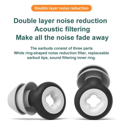【CW】₪✉☫  Ear Plug 2 Layers Silicone Protector Canceling Noise Reduction Soundproof Swim Pool Accessories