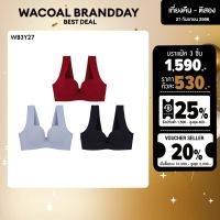 Wacoal Go Girls Set 3 ชิ้น บรา Gen ใหม่ เสื้อชั้นในไร้ตะเข็บ SMART SIZING 3D ( สีแดงเชอรี่/CH, สีเทา/GY,สีดำ/BLACK) - WB3Y27