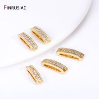 【YF】 18K Banhado A Ouro Zircão Beads Separadores Separadores De Latão para Fazer Jóias Suprimentos DIY 2 ou 3 Buracos