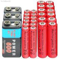 ljmu15 3pcs 9V 9 Volt 600mAh Power Ni-Mh 12pcs AAA 1800mAh 12pcs AA 3000mAh 1.2V Rechargeable Durable Battery Cell PPS block