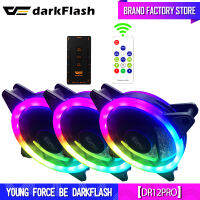 (ร้อน) DarkFlash แท้ DR12 Pro พัดลมคอมพิวเตอร์คูลเลอร์คูลลิ่ง RGB พัดลมคอมพิวเตอร์พีซีเคสพัดลม RGB ปรับ3P-5V AURA SYNC LED 120มม. พัดลม