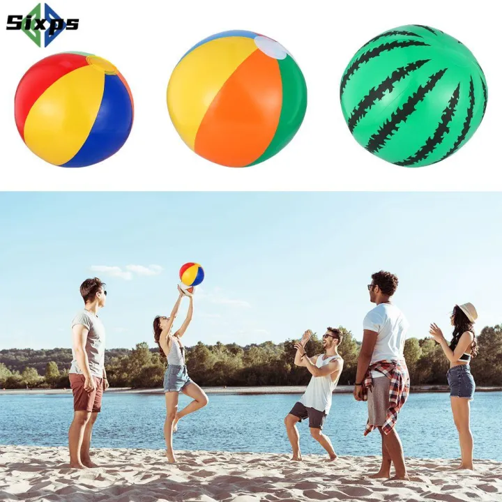 ลูกบอลชายหาดของตกแต่งงานปาร์ตี้สำหรับเด็ก SIXPS ลูกบอลเป่าลมของเล่นฤดูร้อนสำหรับเด็กในลูกบอลหลากสี