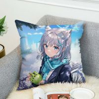 (All inventory) Blue file pillow 45X45 cushion cover for pillow decoration, pillow cover for home plush short sofa, car sofa cushion 45 * 45 (Contact the seller to support free customization. Double sided printing design for pillows)