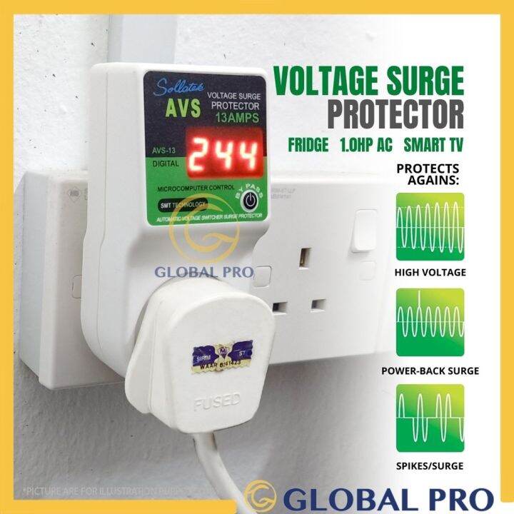 AVS 13A Digital Plug in Automatic Voltage Surge Protector Universal