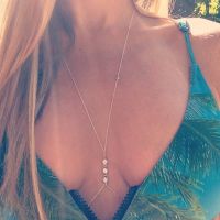 【CW】❉☒  Hot Chain Necklace Gold Rhinestone Crossover Waist Belly Beach Boho Jewelry