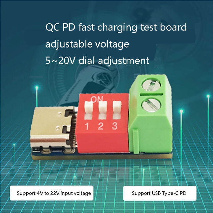 Type-C PD QC Trigger 5V~20V DC Adjustable Voltage Power Module Dial ...