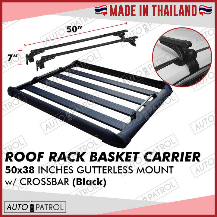 Aerorack Roof Rack Carrier Car Basket 50"x38" Black Gutterless with