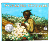 Cotton picking story English original picture book working cotton caddick award picture book childrens English Enlightenment cognition picture story book paperback big open parent-child bedtime reading Carole Byard