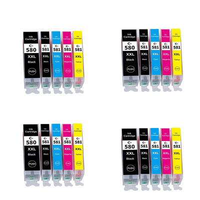 580XXL 581XXL Ink Cartridge Replacement for Canon PGI-580XXL CLI-581XXL PGI 580 XXL CLI 581 XXL 5-PACK PGBKBKCMY