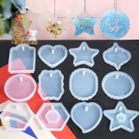 DIY Keychain Pendant Silicone Mold Set Crystal Epoxy Resin Mold Round Rectangle Pendants Jewelry Making Casting Mould