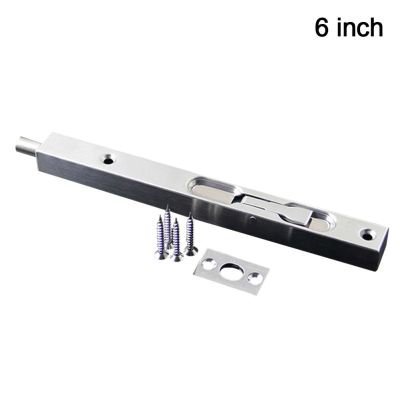 Lever Action Anti Theft Flush Latch Brushed Door Bolt Guard With Screws Gate Concealed Stainless Steel Slide Lock Home Security Door Hardware Locks Me